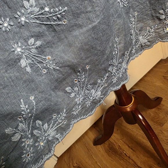 Juliet Dunn London Blue Embroidered Sleeveless Mini Dress - Picture 5 of 16